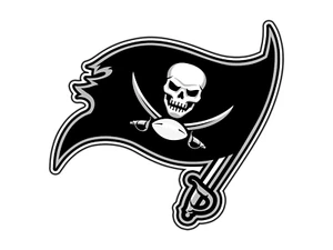 #0053 Tampa Bay Buccaneers Negro Logo Fútbol Calcomanía Impermeable Vinilo Calcomanía - Imagen 1 de 1