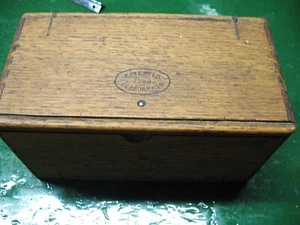 FOLDING SEWING BOX FEB 19 1889 OAK DADO JOINTS FELT INTERIOR - Picture 1 of 12