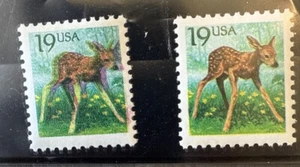 2479, 19¢ Fawn - Nice Large Color Shift ERROR - Mint NH With Normal - Picture 1 of 2