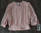 Vintage Shapely Women's Classic Secretary Peach Blouse Lace Collar Size 8 Nwt