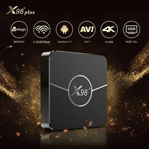 X98 Plus Android 11 TV Box Amlogic S905W2 AV1 2.4G/5G Dual Wifi BT5.0 Player - Picture 1 of 12