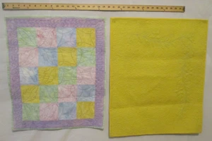 Lot of 2 Small Quilts Class Samples Machine Quilted - Picture 1 of 6