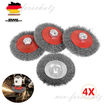 4x Stahlbürste Winkelschleifer Drahtbürste Kegelbürste Rundbürste M14 Für Flex - Bild 1 von 4