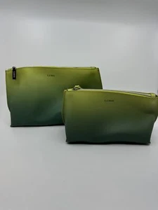 Set of 2 Small and Large La Mer Cosmetics Promo Makeup Bags in Green Hombre - Picture 1 of 11