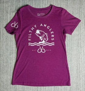 Filthy Anglers Womens Large Pink Graphic T Shirt Short Sleeve Fishing Outdoor - Picture 1 of 11