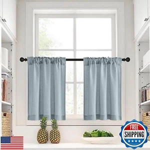 NICETOWN Kitchen Curtains 30 Inch Tier Curtains for Living Room, Farmhouse Li - Picture 1 of 5