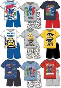 BOYS CHARACTER SHORT PYJAMAS 2PC NIGHT WEAR PJ SETS OFFICIAL 3-12 YEARS BNWT - Picture 1 of 19