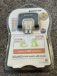 NEW SEALED IOGEAR 2 Port USB KVM Switch w/ Audio Support Built-in Cables GCS632U - Picture 1 of 3