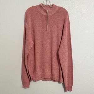 Peter Millar Crown Kitts Twisted 1/4 Zip Sweater Lyche Red Size L MS23S05 NWT - Picture 1 of 11
