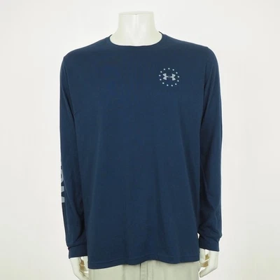 Under Armour UA Freedom Tee Shirt Mens XL Blue USA Flag Patriotic Loose Training - Image 1 of 4