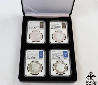 Set of 4: 2023-S Morgan & Peace Dollar Proof Silver Coins NGC PF70 Ultra Cameo - Image 1 of 4