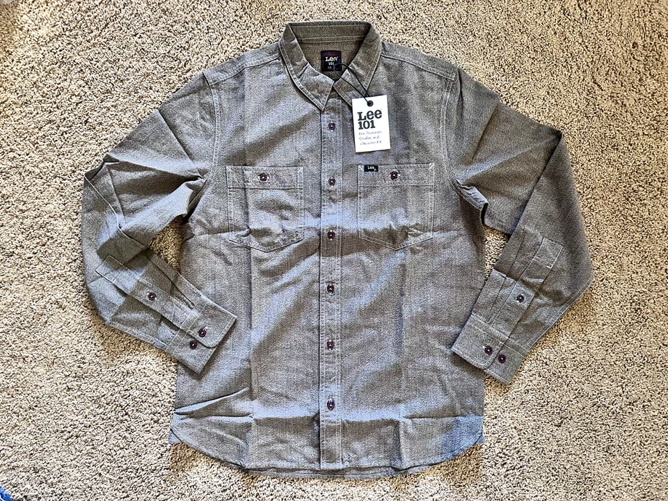 Talla M-XXL - Camisa Lee 101 Kuroki Mills Denim Japonesa Cambray Marrón Nueva $250 Foto 1 de 1