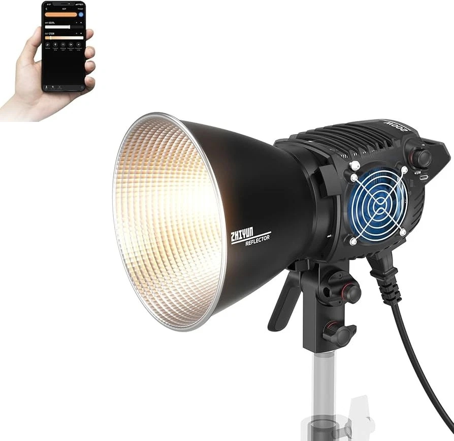 Luz de vídeo Zhiyun Molus B200 COB 200W bicolor 2700K-6500K controle APP regulável - Imagem 1 de 4