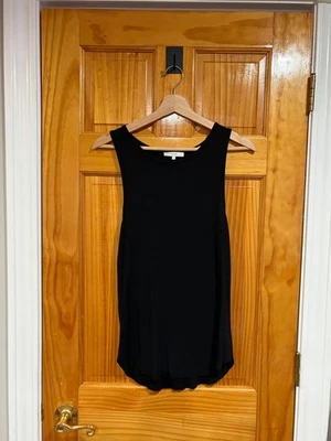 VINCE черный Pima хлопок модальный ребристый Майка L - Изображение 1 из 4