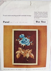 Vintage Penelope Handarbeit Stickerei Kit "Blaue Rose" 11 Zoll x 16 Zoll - Bild 1 von 3