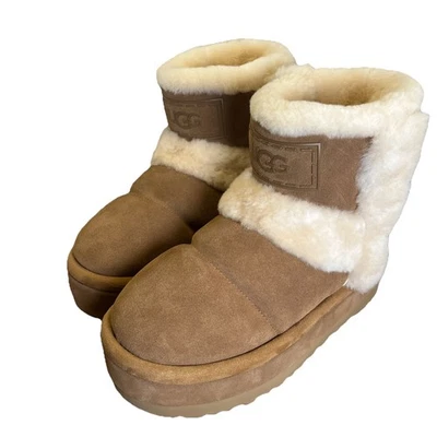 UGG CLASSIC CHILLAPEAK CHESTNUT LEATHER SHEEPSKIN WOMEN'S BOOTS SIZE US 10 NEW - Image 1 of 4