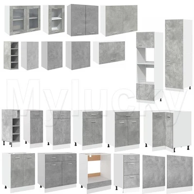 Betongrau Küchenunterschrank Küchenzeile Einbauküche Küchenmodule Küchenmöbel - Bild 1 von 4