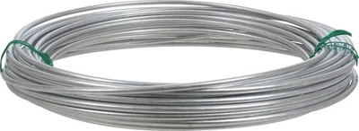 Galvanized Steel Solid Wire 9 Gauge 50ft Silver, Heavy Duty for DIY and Fencing - Image 1 of 2