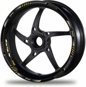 Suzuki GSXS 750 decalcomania ruota moto 12 strisce adesivi cerchio GSX-S750 oro - Imagen 1 de 2