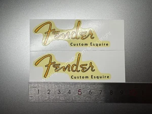 2Pcs Retro Waterslide Headstock Decals For Fender Custom Esquire Guitar Bass - Picture 1 of 7