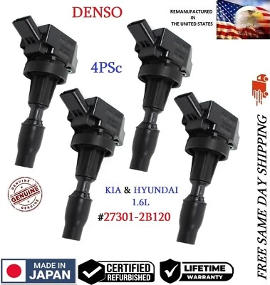 4x bobinas de encendido originales DENSO para HYUNDAI KIA 2015-22 1,6 L TURBO #27300-2GGA0 Foto 1 de 3