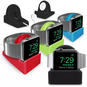 Night Stand Holder Cradle For Apple Watch Black, Green & Red By Orzly® - Picture 1 of 40