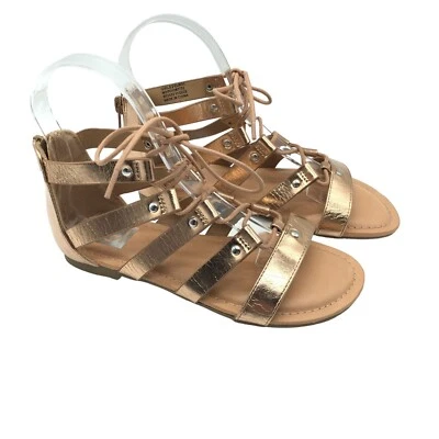 Sandalias Dolce Vita Niñas Maldición Gladiador Con Cordones Imitación Cuero Dorado Marrón 2 Foto 1 de 4