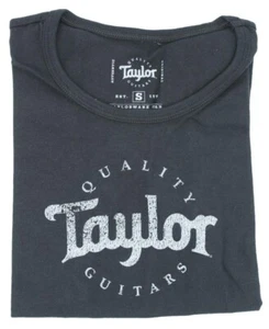 Taylor Ladies Short Sleeve T-Shirt Black White Logo - Large - Picture 1 of 1