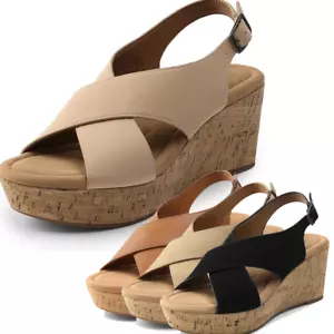 Women Casual Sandals Ankle Strap Open Toe Platform Wedge Sandals Dress Shoes - Picture 1 of 32