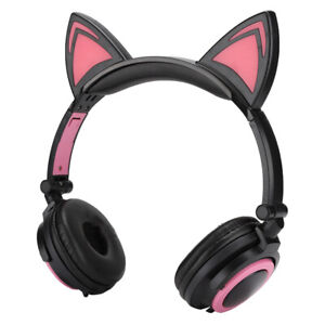 CL107 Cat Ear Foldable Music Micro USB Headphone Earphone With LED Light For SD3