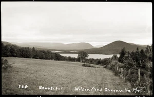 EARLY 1900s POSTCARD FILM NEGATIVE, "BEAUTIFUL WILSON POND GREENVILLE ME. #768" - Picture 1 of 1
