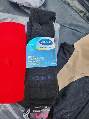 Nuevo Dr. Scholl’s Hombre’s 3 Pares Compresión Suave Sobre la Pantorrilla Talla 7-12 Negro Foto 1 de 3