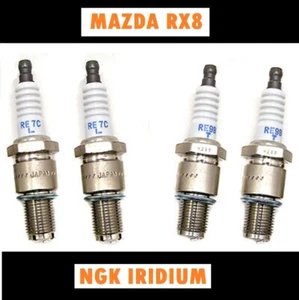 4 RX-8 NGK Laser Iridium Spark Plugs RE7CL RE9BT Leading/Trailing 1.3 2004-2011 - Picture 1 of 1