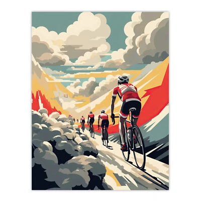 Modern Cycle Road Race Artwork Paris Roubaix Route Cycling Wall Art Poster Print - Image 1 of 2