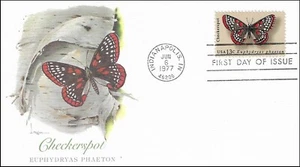 Butterfly Checkerspot Euphydryas Phaeton Nature USA FDC Cover 1977 - Picture 1 of 2