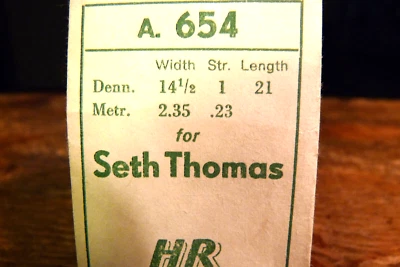 Muelle principal HR# A.654 Seth Thomas para fábrica de 12s - acero Foto 1 de 2