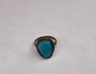 Native American Sterling Silver Old Pawn Turquoise Ring Size 4.5 Navajo Vintage