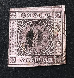 Germany States 1851 BADEN 9 Kreuzer issue used $ 240.00 - Picture 1 of 2