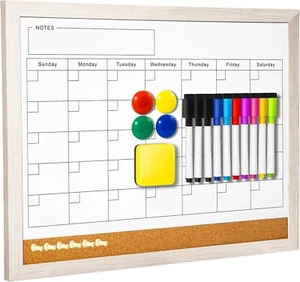 Lavagna Magnetica Cancellazione a Secco Calendario da Parete 17x13 Pollici,Piano Mensile Riutilizzabile - Foto 1 di 6