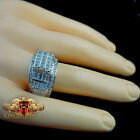 LADIES WOMEN'S ROUND & BAGUETTE CUT LAB DIAMOND BRIDAL ENGAGEMENT RING BAND S5-9