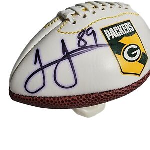 James Jones 89 Green Bay Packers Signed Autograph Mini Logo White Brown Football