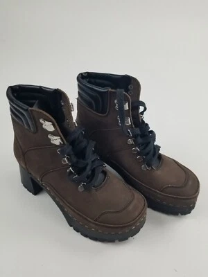 Botas suecas Hasbeens Trail Clog tamanho UE 36 marrom clássico com cadarço nobuck - Imagem 1 de 4