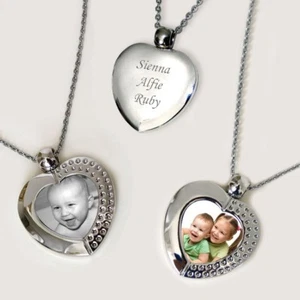 Ladies Locket Necklace with Permanent Photo and Engraving on Reverse. - Picture 1 of 6