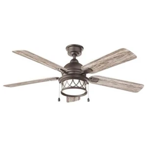 Home Decorators Ceiling Fan 52" Reversible Blades LED Light Kit Natural Iron - Picture 1 of 10