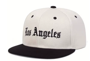 Individuelle Los Angeles Stickerei Hip-Hop Mütze Druckknopflasche verstellbar schwarz-defekt weiß - Bild 1 von 1