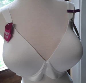 NWT BALI WOMEN'S WHITE FULL COVERAGE LIGHTLY PADDED WIREFREE BRA SZ 2XL MINT CO - Picture 1 of 9