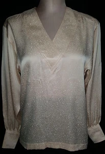NWOT Escada  Womens Button Back Shirt Blouse Peach White Size 34 Medium 12 - Bild 1 von 6