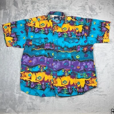 Vintage Wrangler Western Shirt Mens XXL Abstract Art Southwest Art Bright - Image 1 of 4