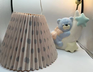 Vintage Childrens Lamp Nightlight Ceramic Bear Moon Star 18 x 10 inches - Picture 1 of 7