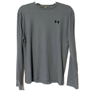 Under Armour Men’s Long Sleeve Waffle Knit T Shirt Crew Neck Gray Pullover M - Picture 1 of 6